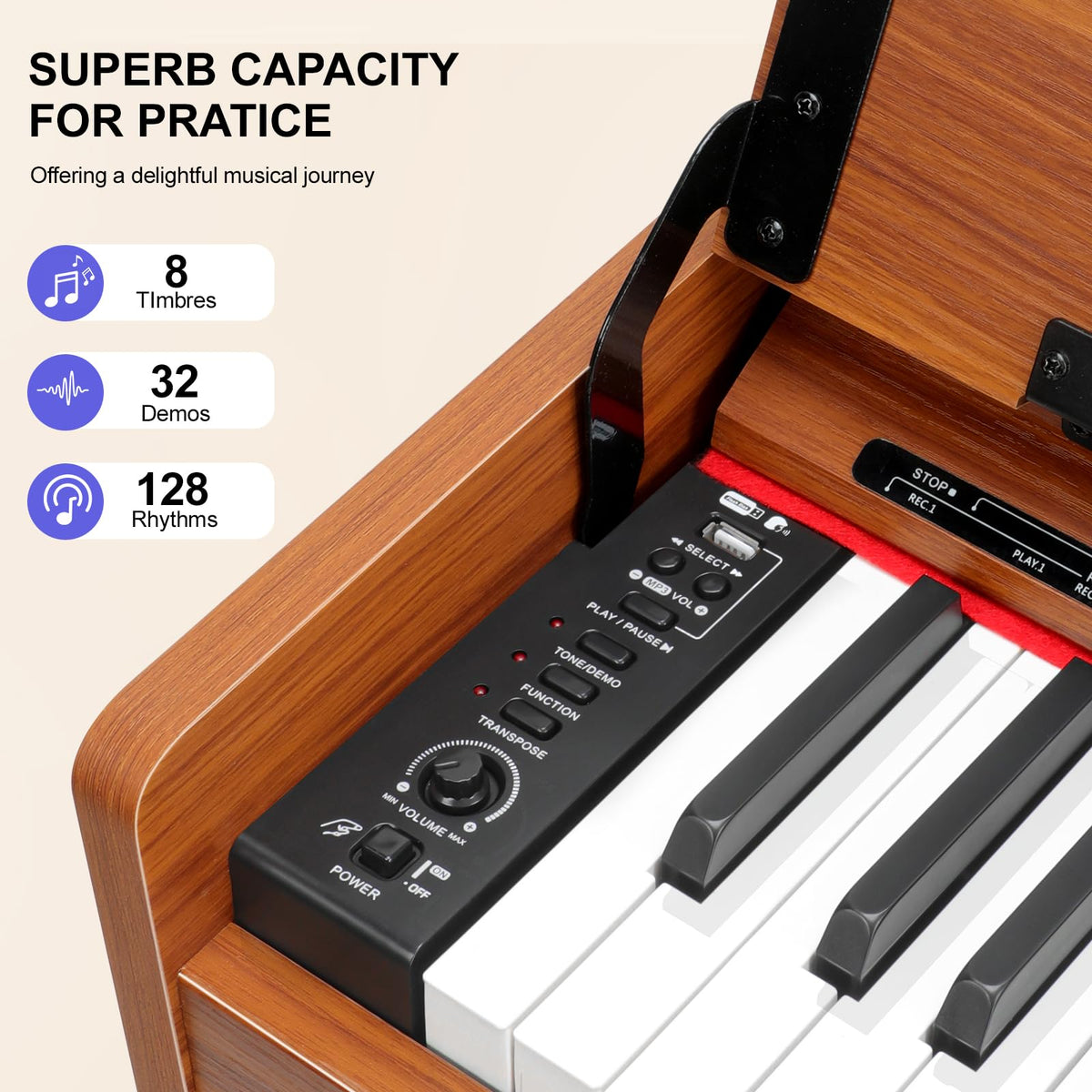 88 Key Weighted Hammer Action Digital Piano with MIDI A2617