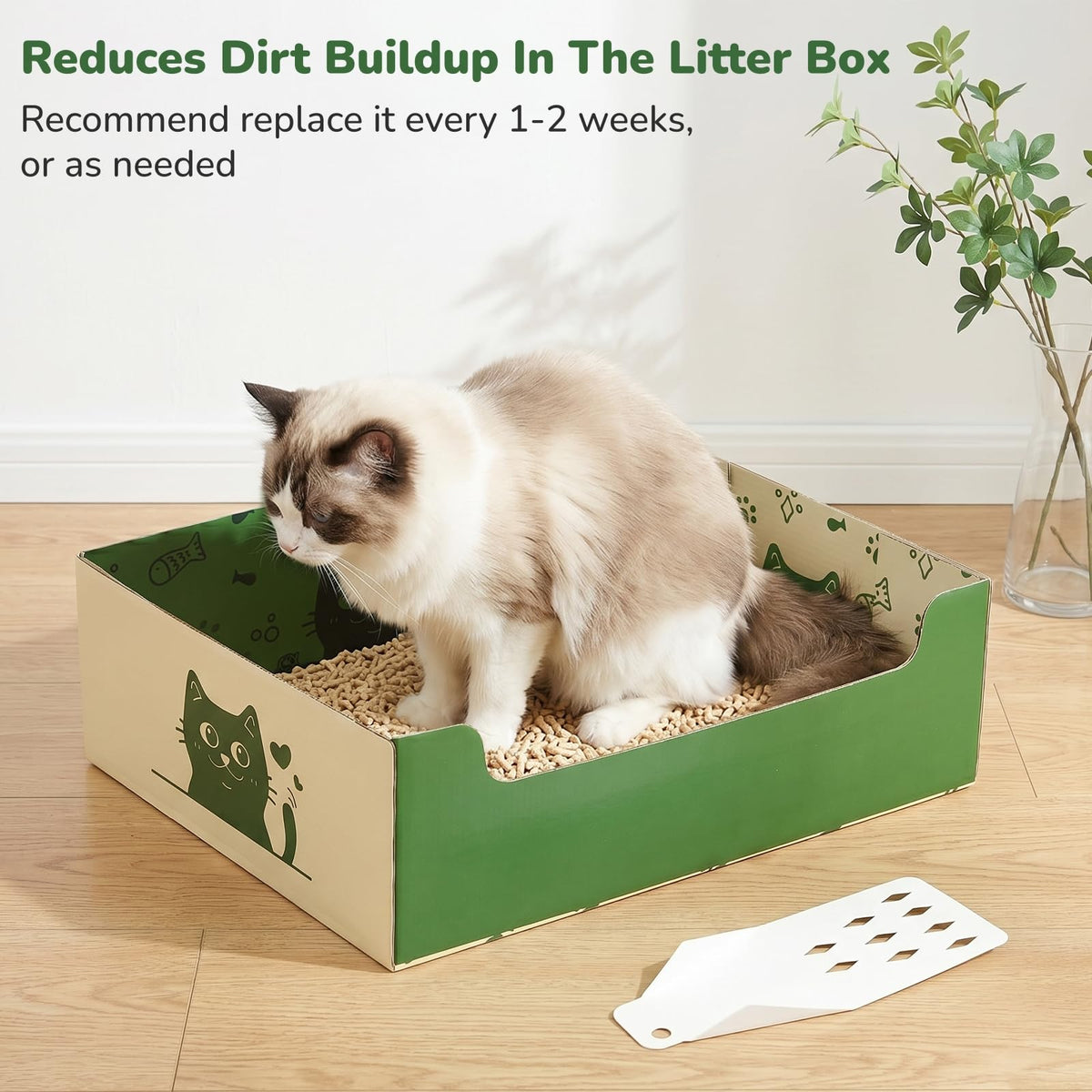 8 Pcs Disposable Cat Litter Box with Scoop E352