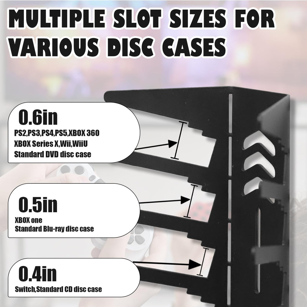 4-Pack Wall Mount Metal DVD Rack Holds 72 Games H923290