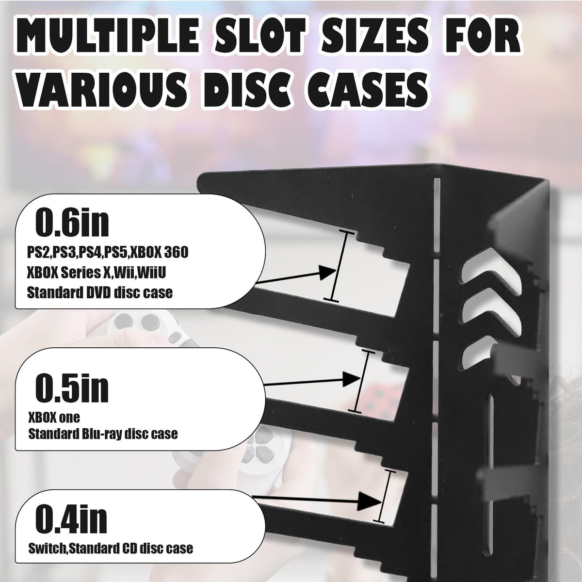 4-Pack Wall Mount Metal DVD Rack Holds 72 Games H923290