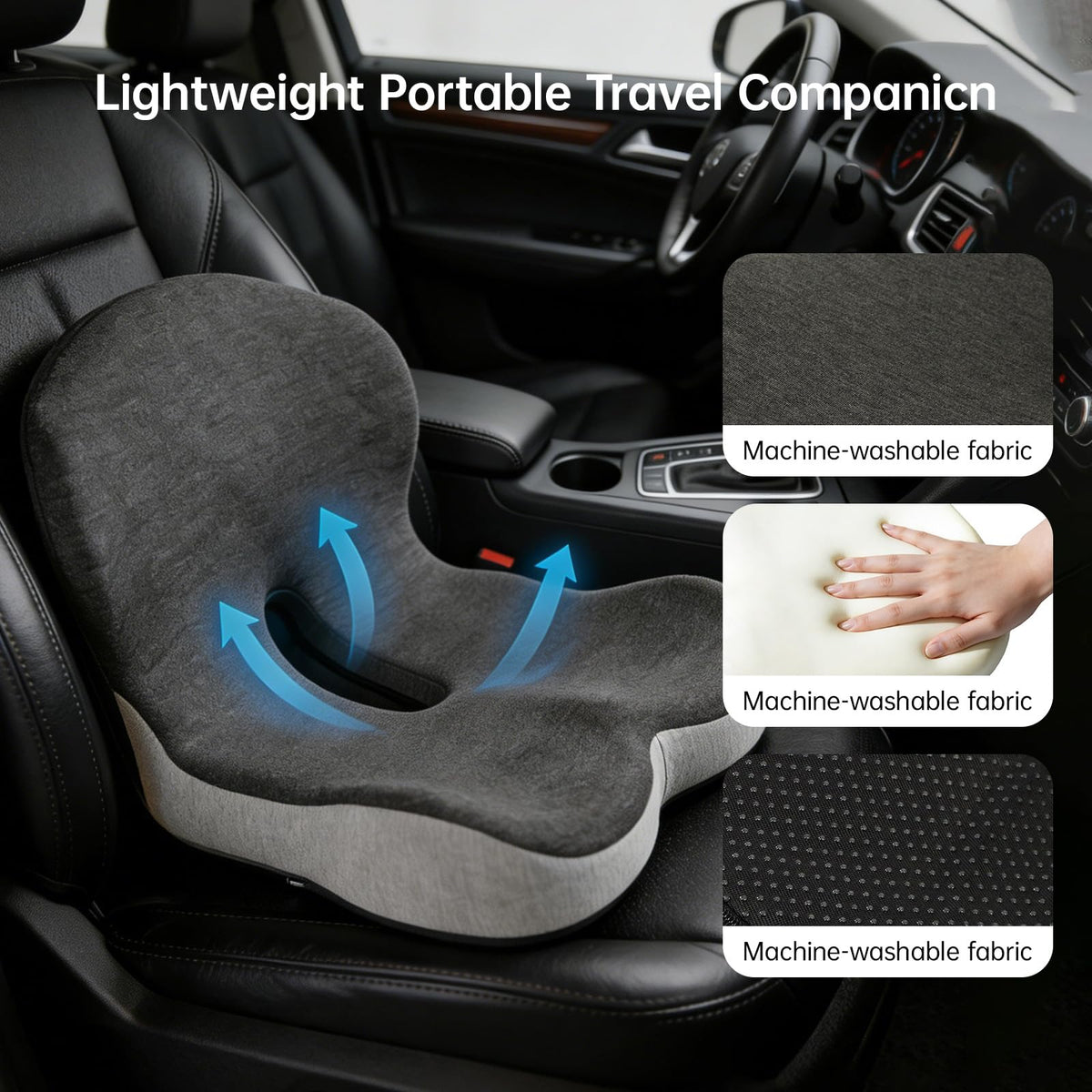 L-Shaped Memory Foam Seat Cushion with Back Support A462145