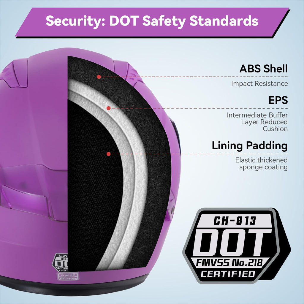 DOT Approved Full Face Motorcycle Helmets Y72972
