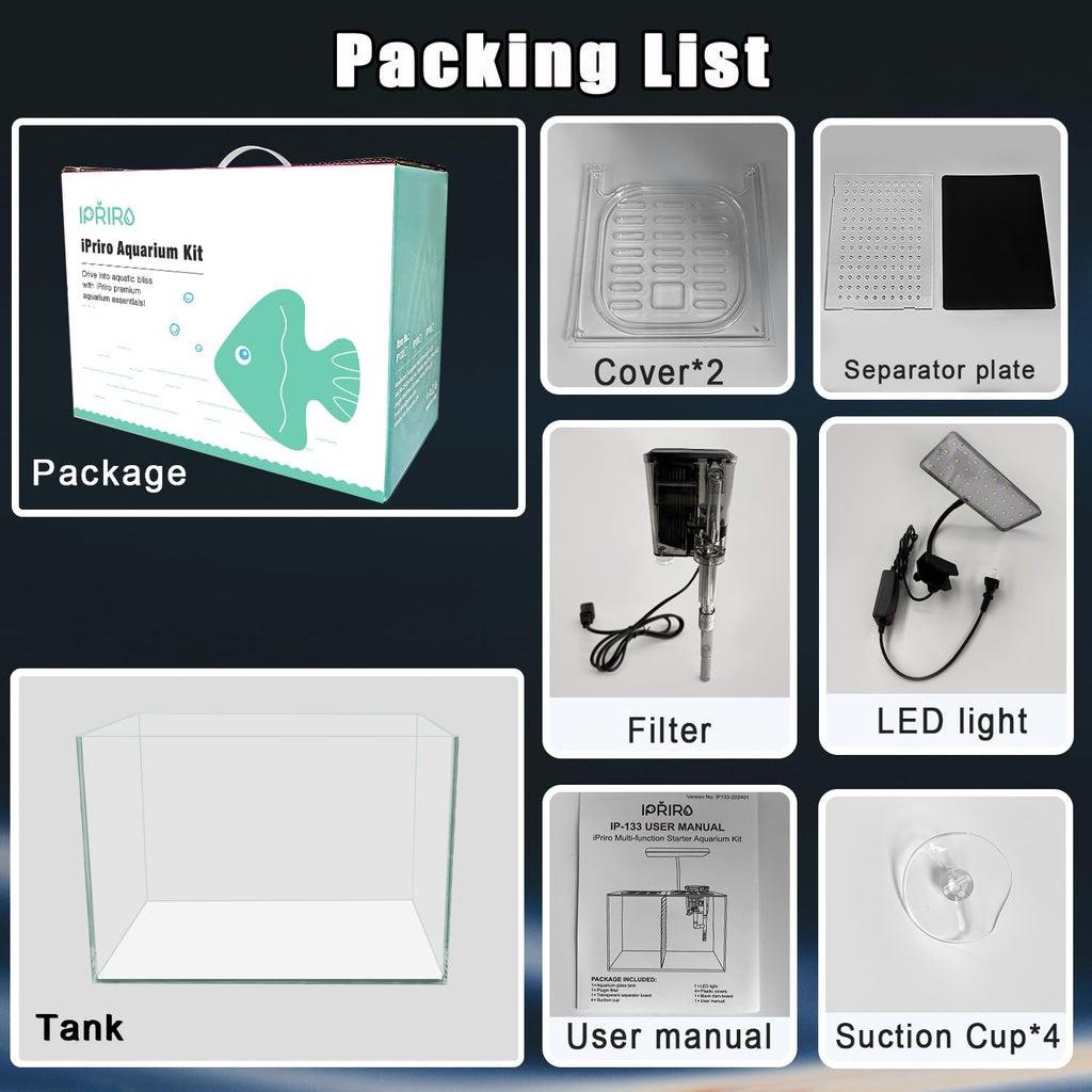 3 Gallon Nano Glass Aquarium with Separator Plate L243889