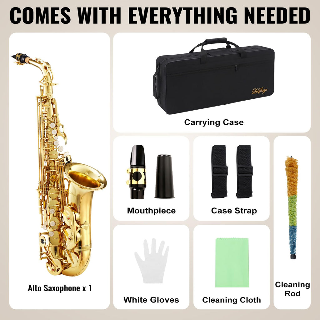 Alto Saxophone E Flat Starter Kit Gold C61651