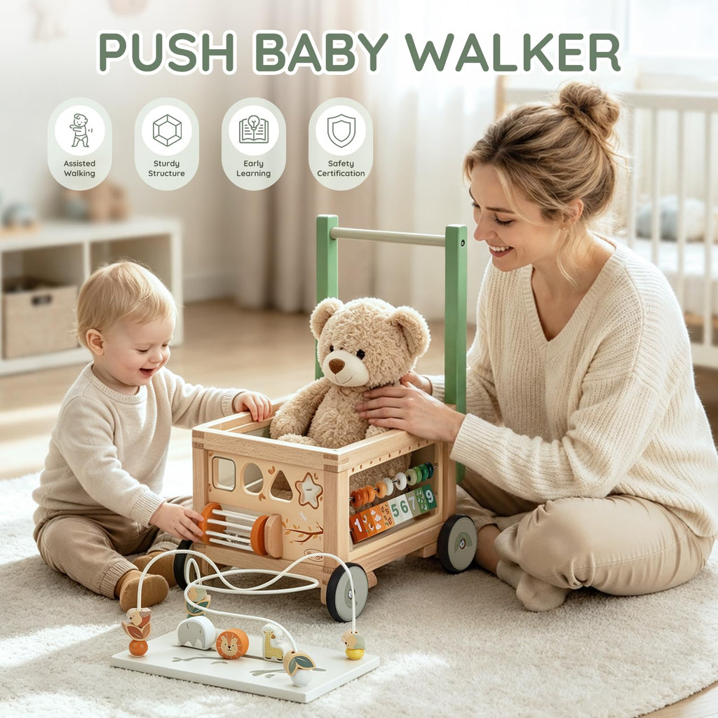 Wooden Baby Walker with Activity Cube Z193