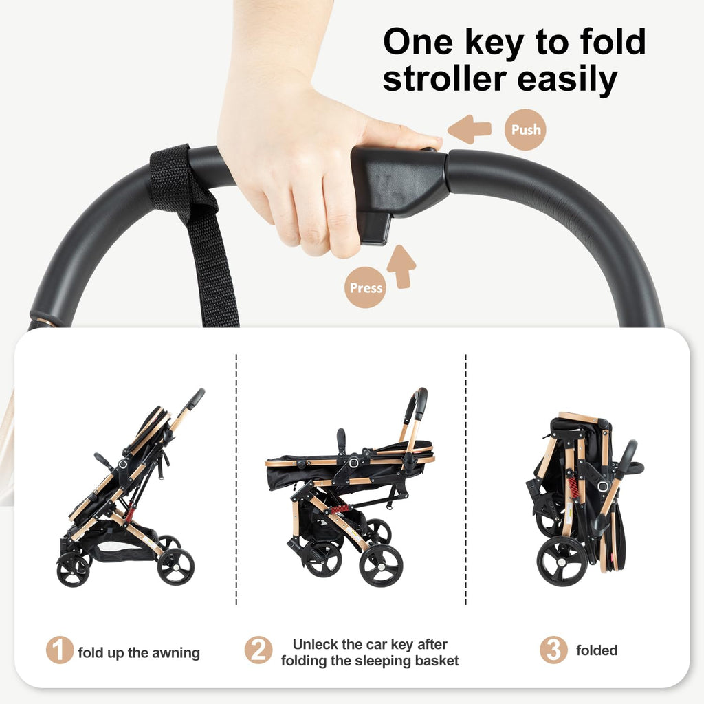 Foldable 2 in 1 Baby Stroller Y8588