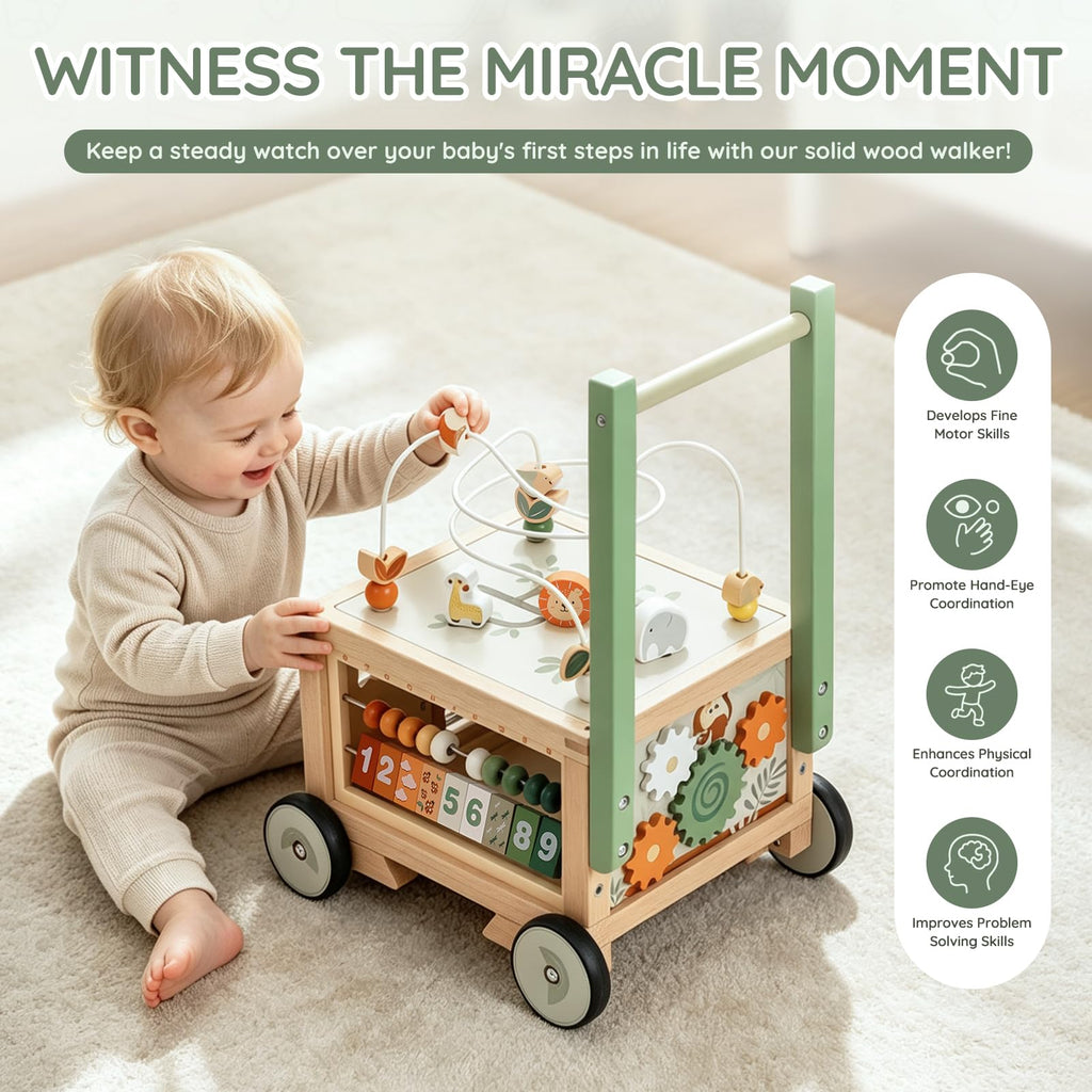 Wooden Baby Walker with Activity Cube Z193