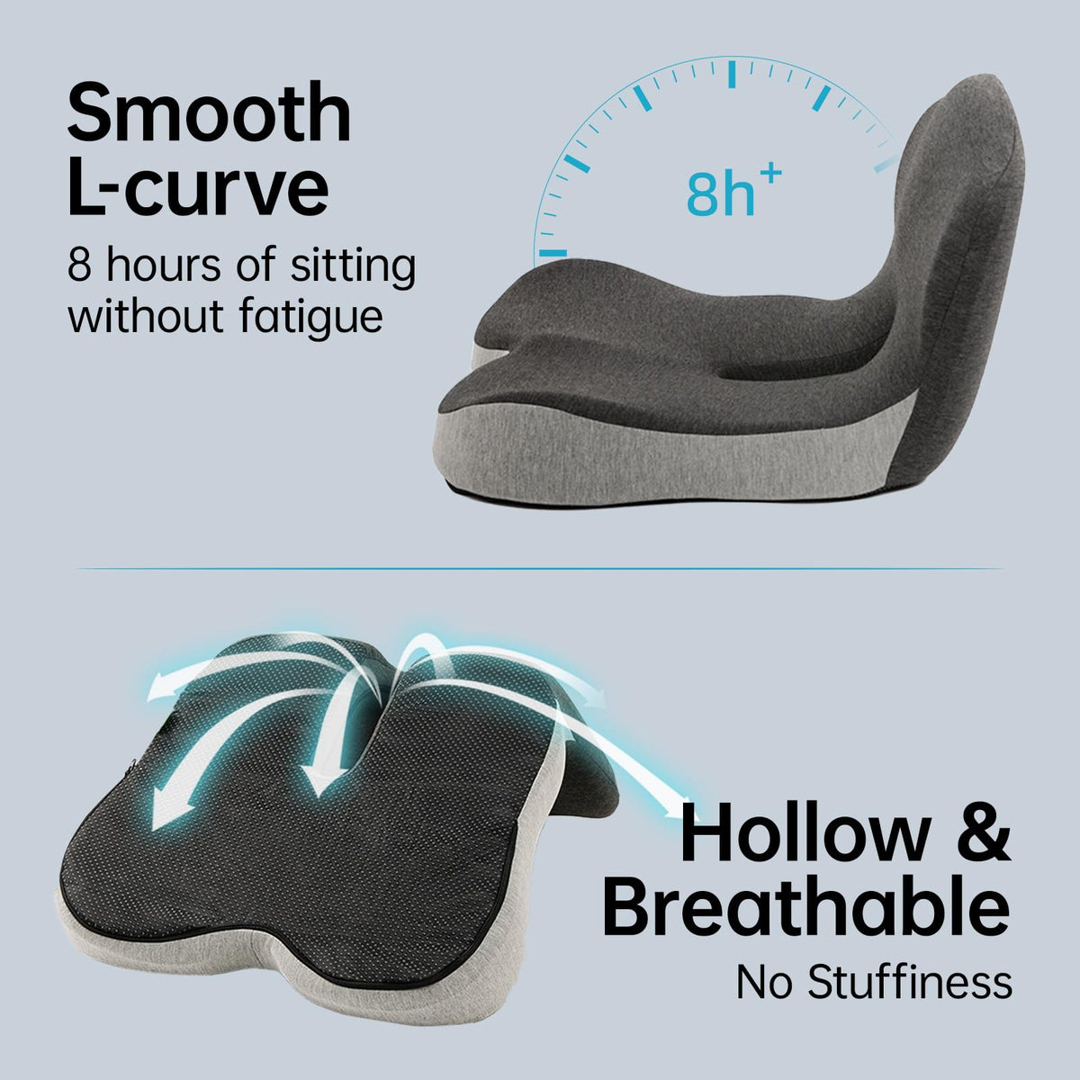 L-Shaped Memory Foam Seat Cushion with Back Support A462145