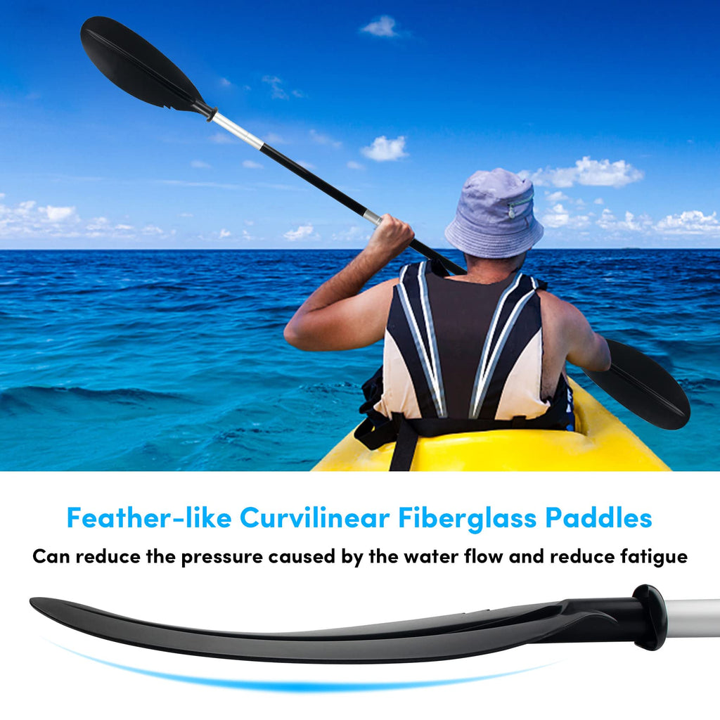 Adjustable 4 Piece Kayak Paddles with Paddle Leash U34982