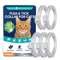 White 5 Pack Adjustable Water-Resistant Flea and Tick Cat Collar W3719