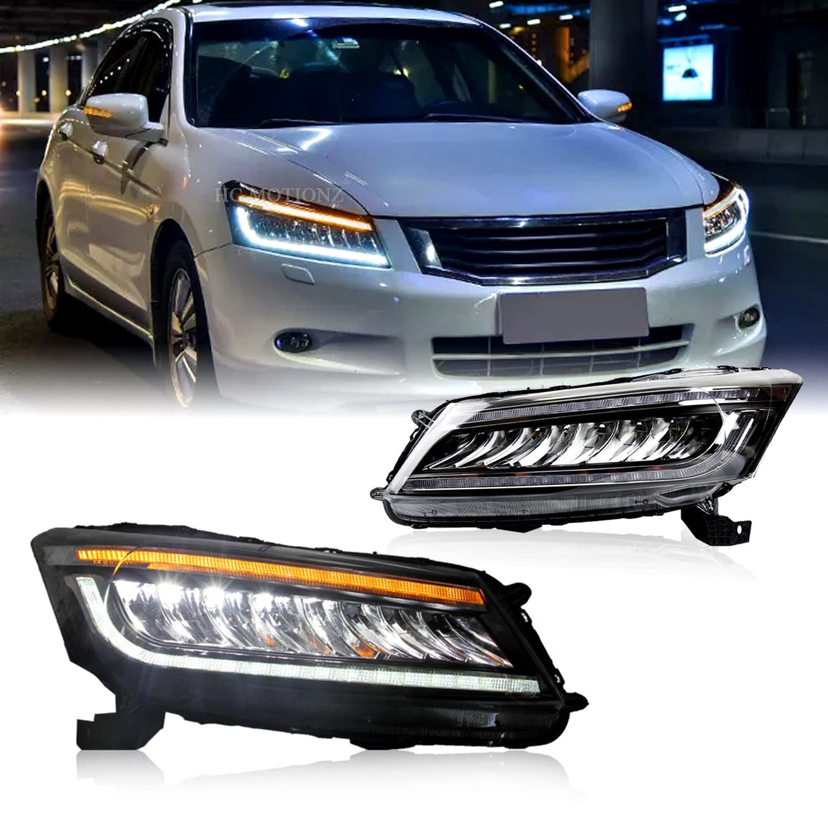 Headlights For Honda Accord 2008-2012, Driver and Passenger Side (Pair) C74084