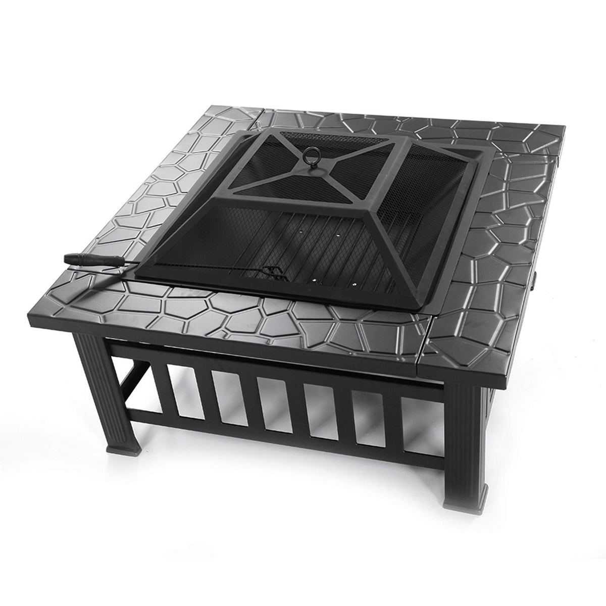 32 inch Black Wood Burning Steel Fire Pit P16015