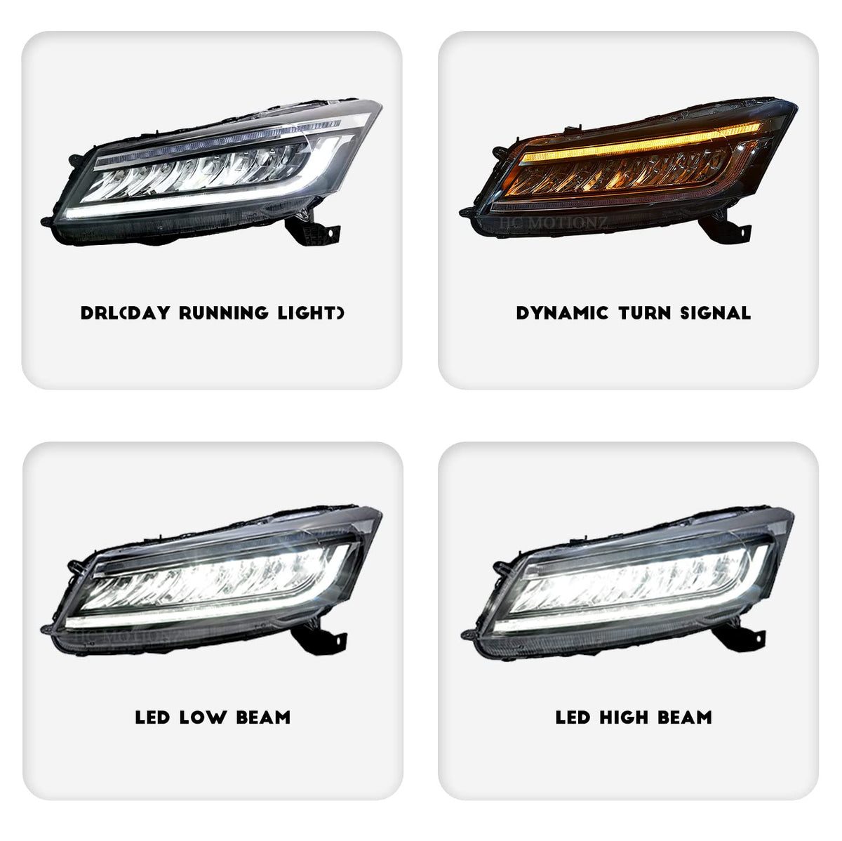 Headlights For Honda Accord 2008-2012, Driver and Passenger Side (Pair) C74084