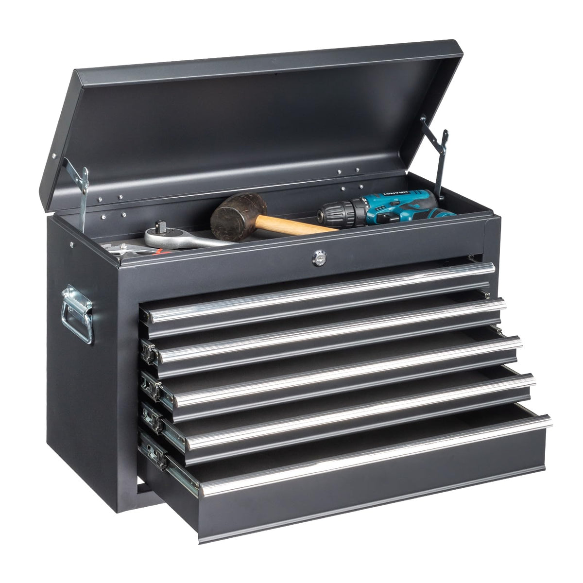 24" 5 Drawer Black Metal Tool Box N780