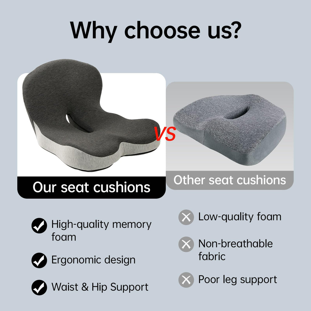 L-Shaped Memory Foam Seat Cushion with Back Support A462145