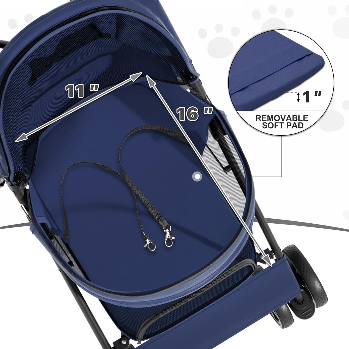 Navy Blue Pet Stroller A7242