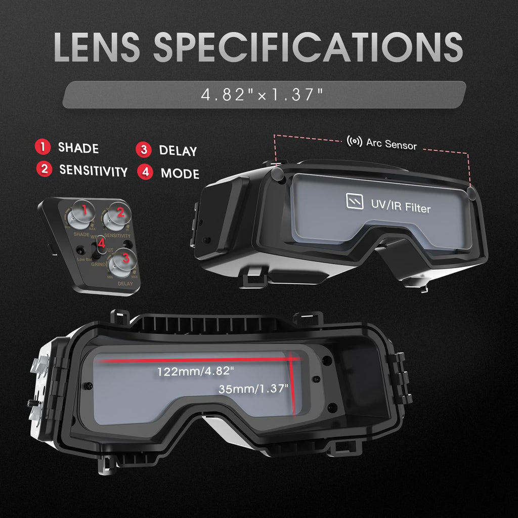 Auto-Darkening Welding Goggles with Mask V66881