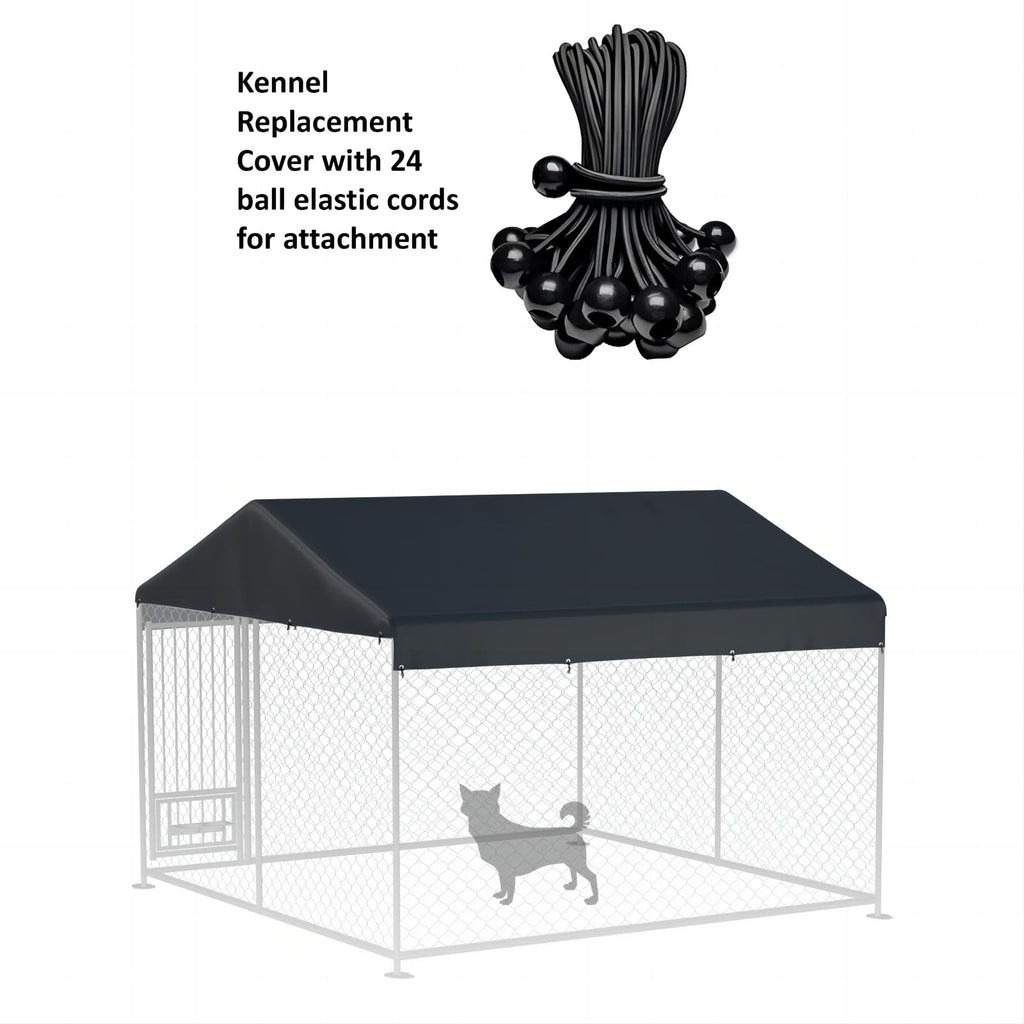 Black 10' x 10' Outdoor Dog Kennel Cover Q1469