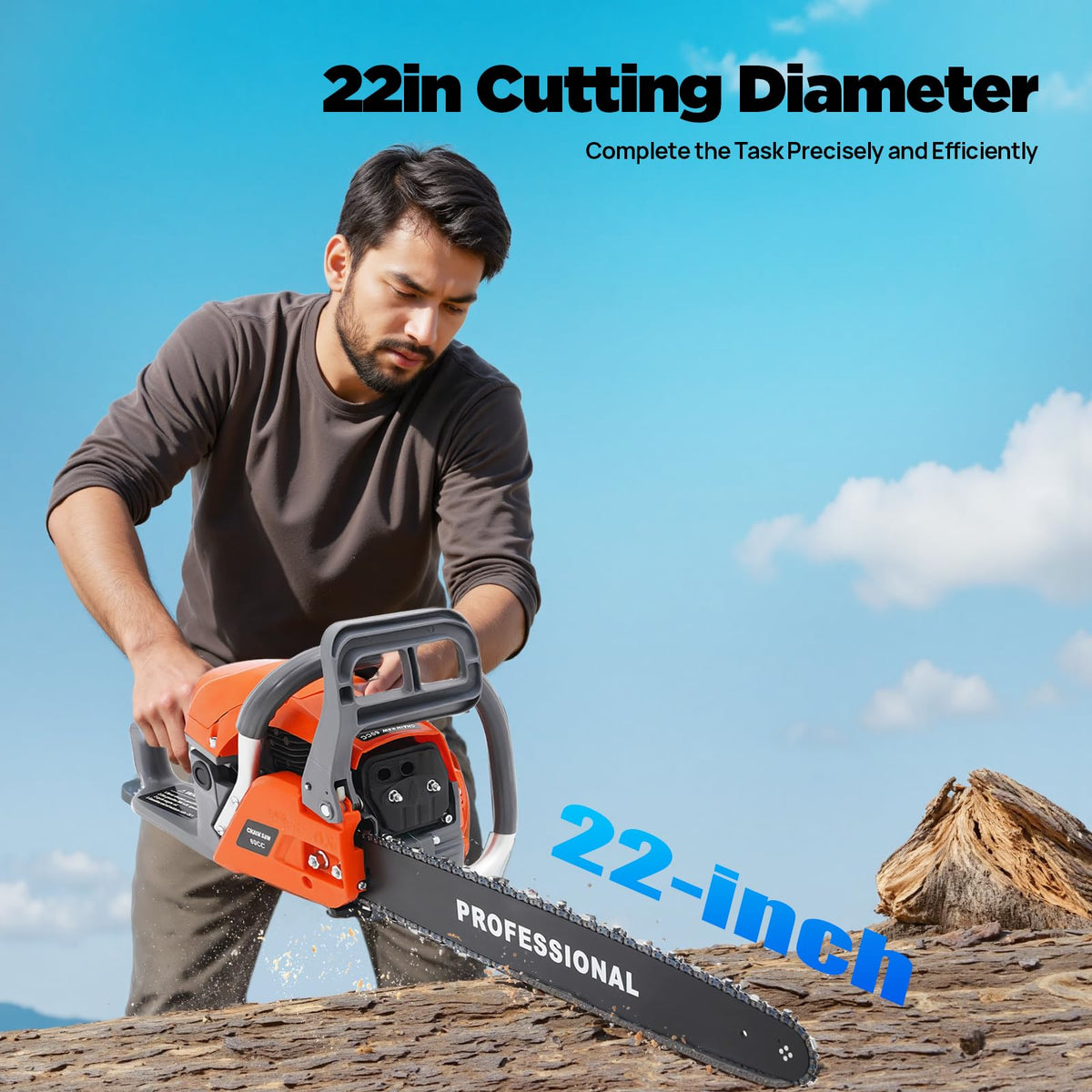 22 Inch 62cc 2-Stroke Gas Chainsaw Q69537