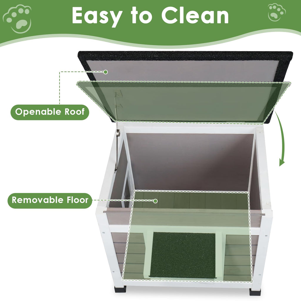 Grey Outdoor Insulated Cat House T959164