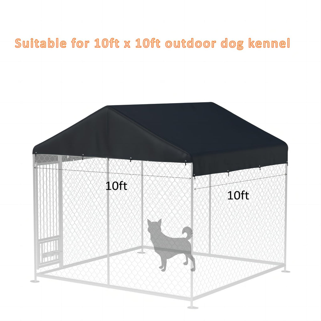 Black 10' x 10' Outdoor Dog Kennel Cover Q1469