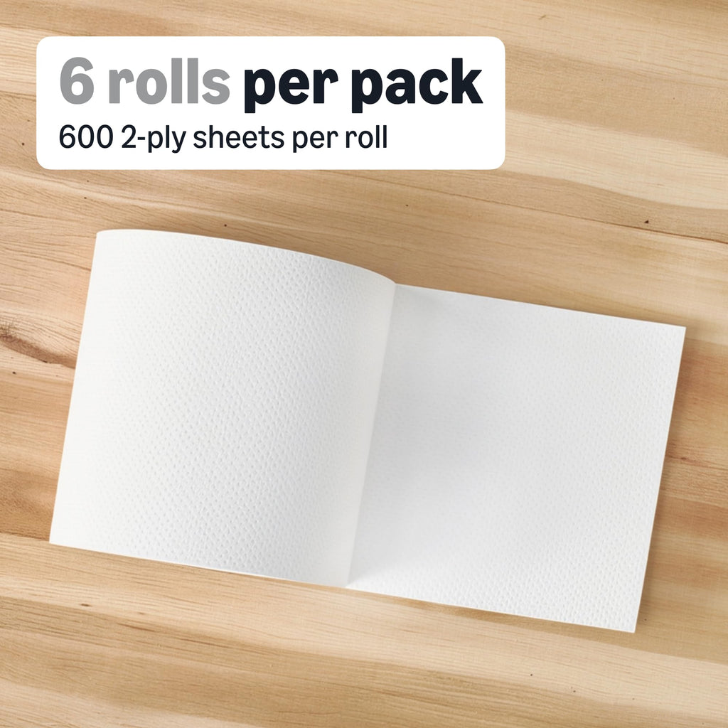 2-Ply White Paper Towels, 6 Rolls J286