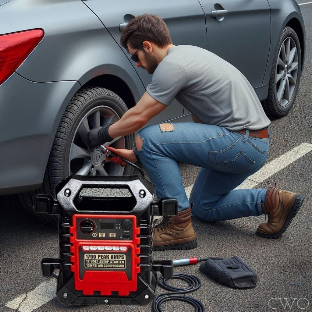 Portable Jump Starter & Power Pack with 150 PSI Air Compressor X9133