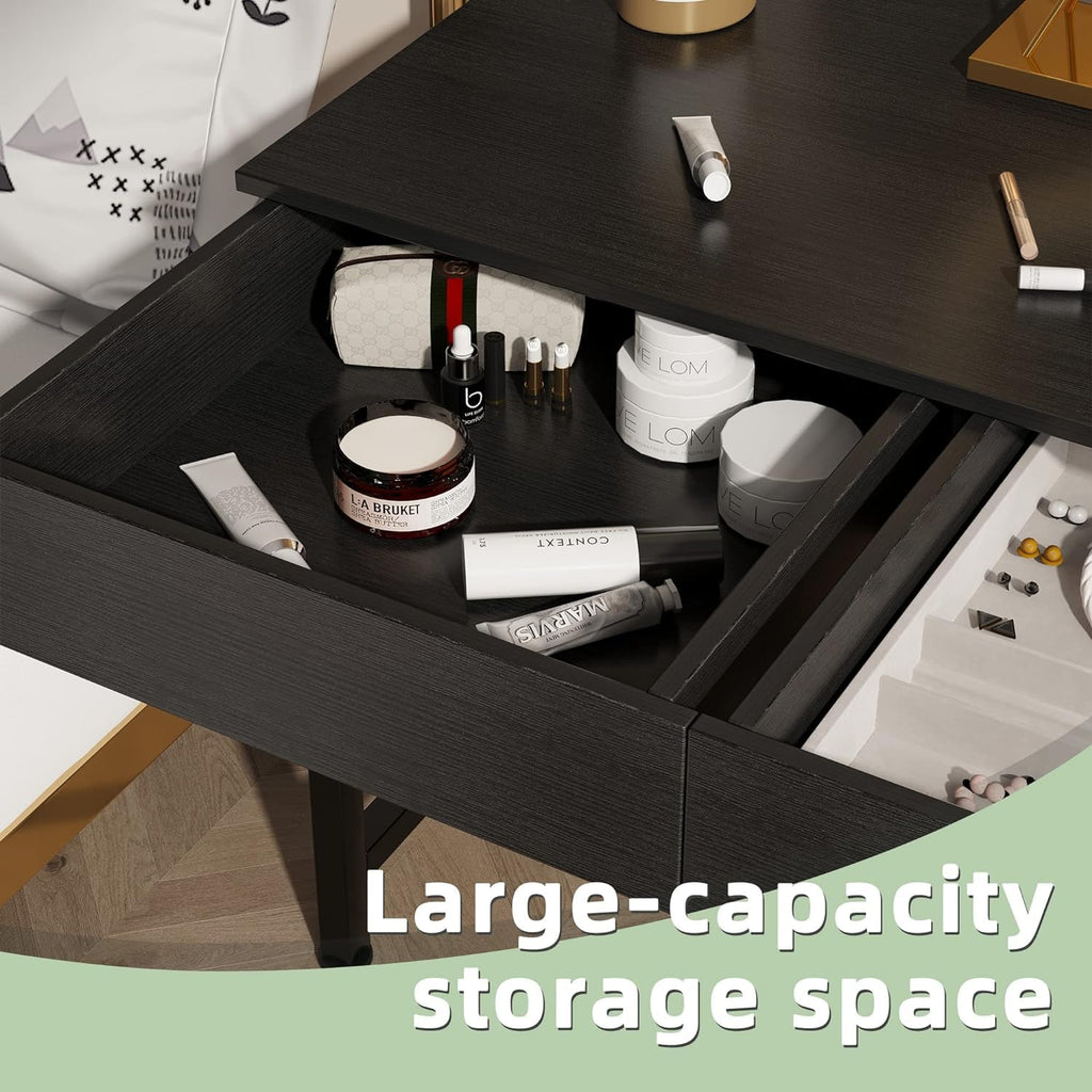 Black Wooden Computer Desk with Drawers Z45120