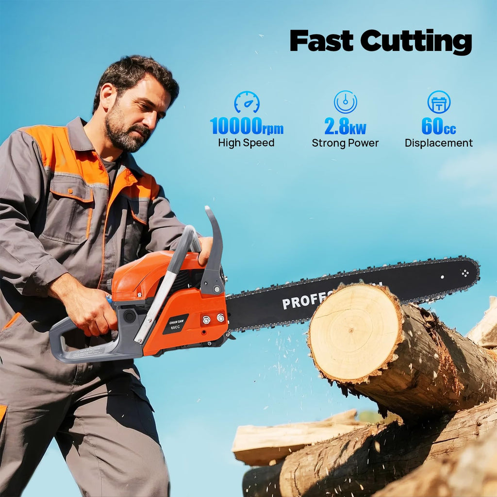 22 Inch 62cc 2-Stroke Gas Chainsaw Q69537