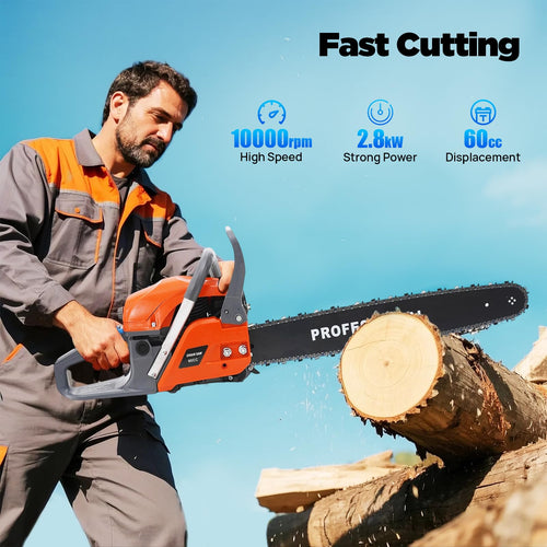 22 Inch 62cc 2-Stroke Gas Chainsaw Q69537