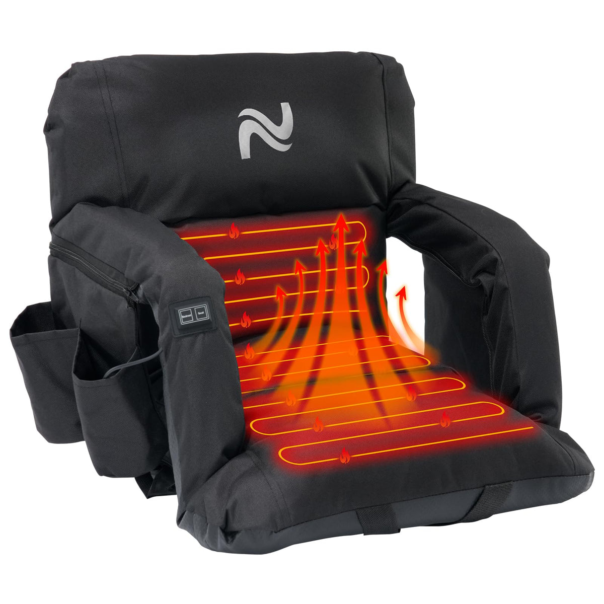25in Extra Wide Thick Heated Stadium Seats with Back Support J2938