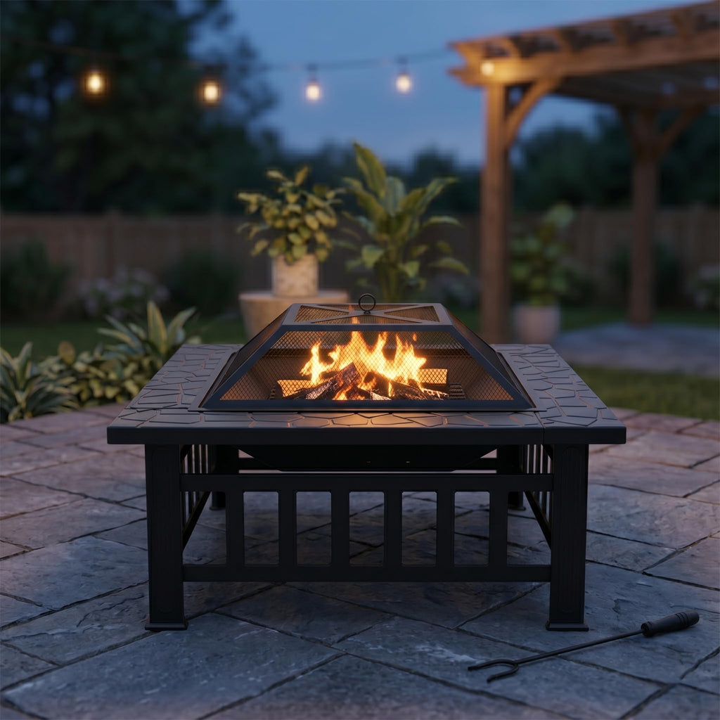 32 inch Black Wood Burning Steel Fire Pit P16015
