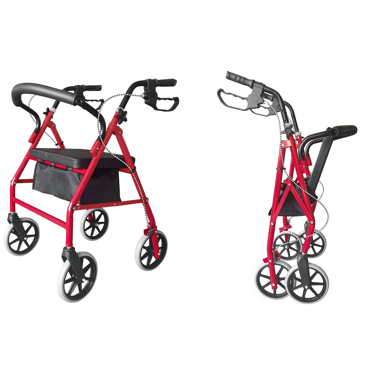 Height Adjustable Rolling Walker with Wheels and Seat H575