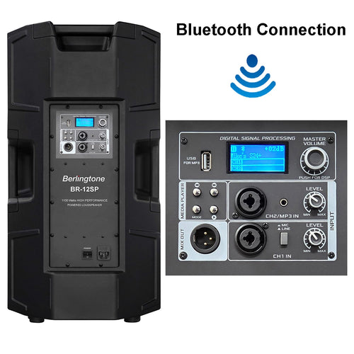 12-Inch Powered PA Speaker with Bluetooth, USB Port, XLR Inputs Q860496