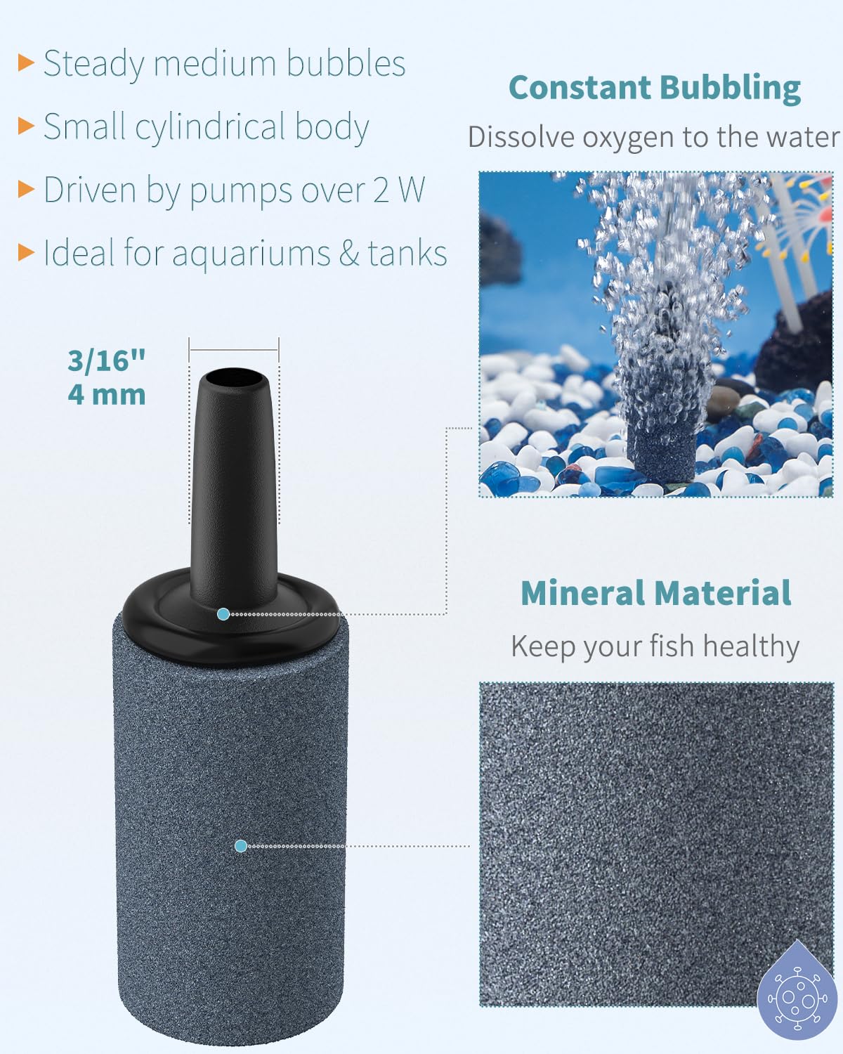 1 Inch Aquarium Air Stone 10 Pack S375