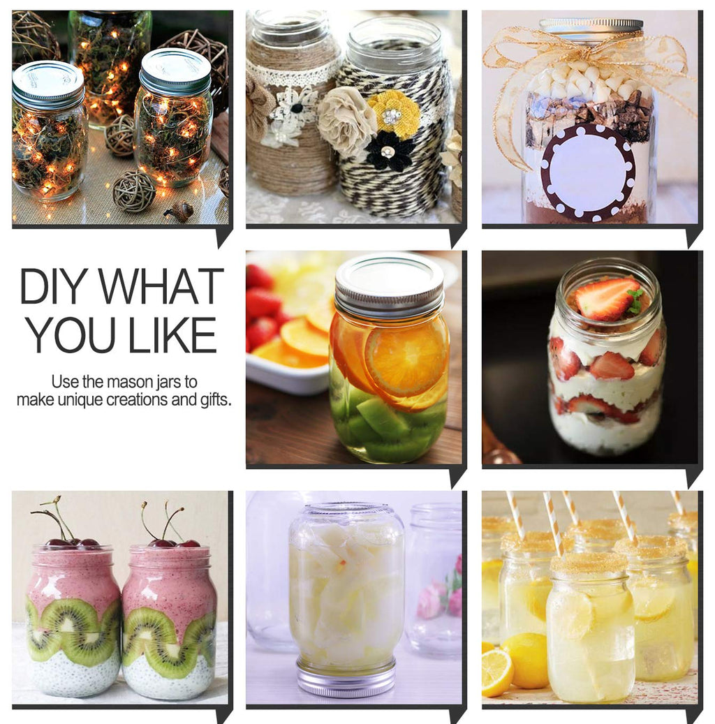16oz Regular Mouth Mason Jars 18 Pack Y902494