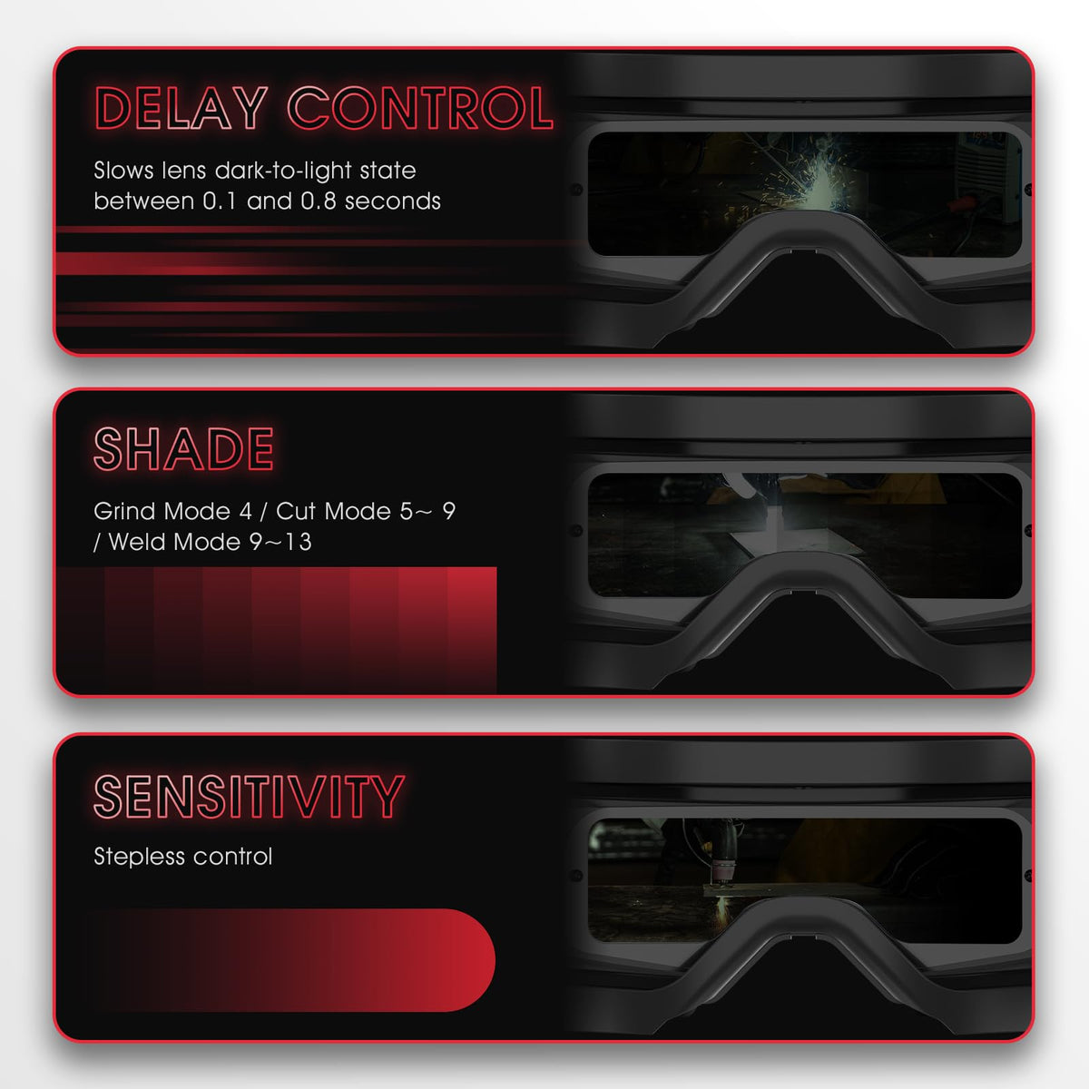 Auto-Darkening Welding Goggles with Mask V66881