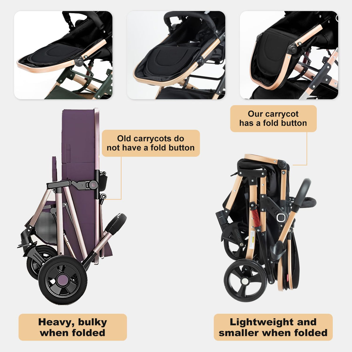 Foldable 2 in 1 Baby Stroller Y8588