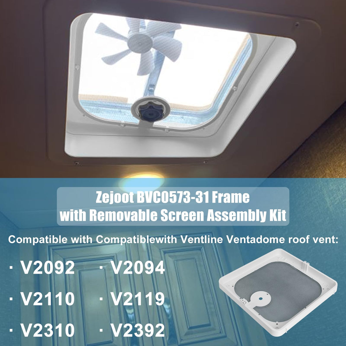 Birch White Roof Vent Frame Screen Replacement 13.5×13.5inch P2375