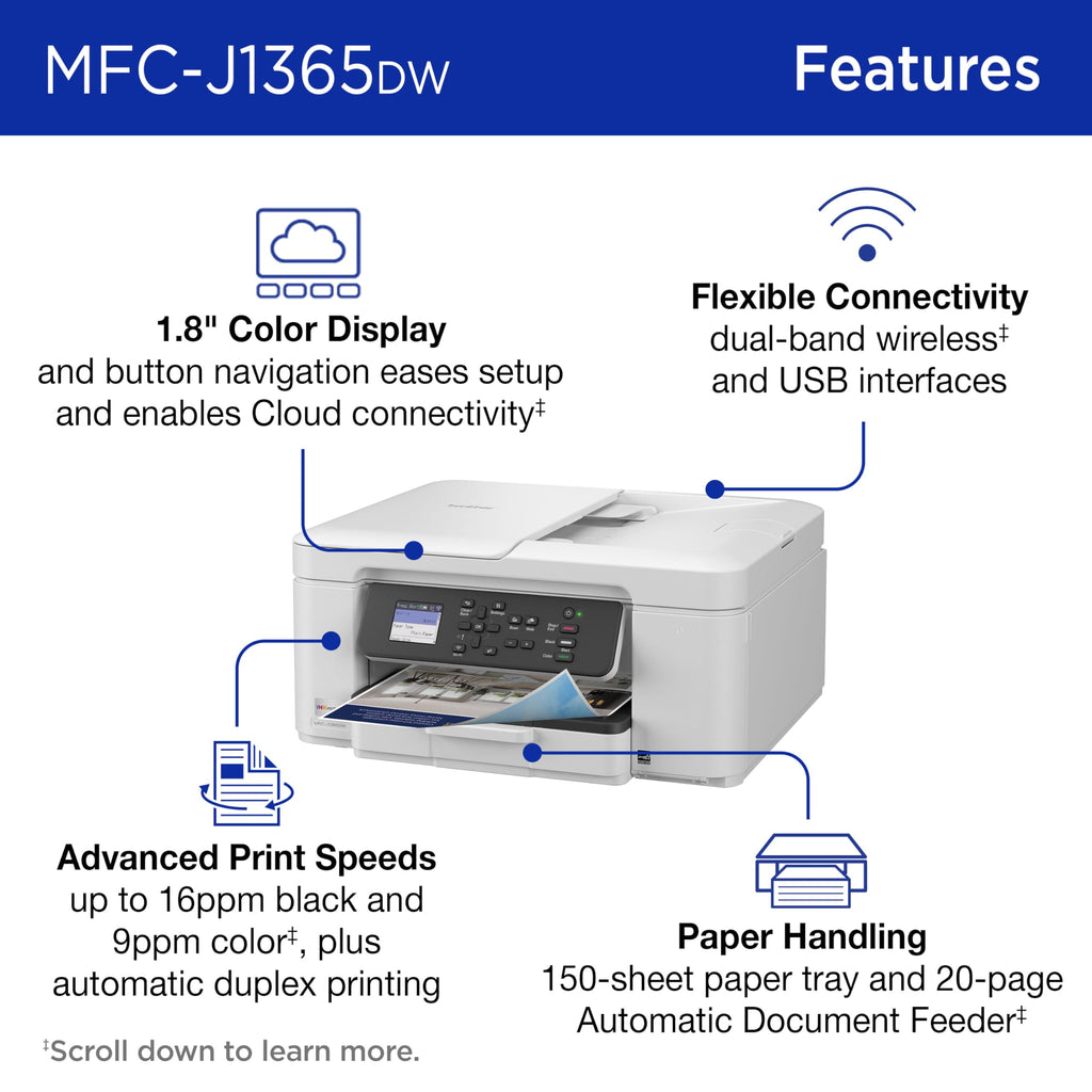 Wireless Color Inkjet All-in-One Printer with Automatic Duplex Printing X31476