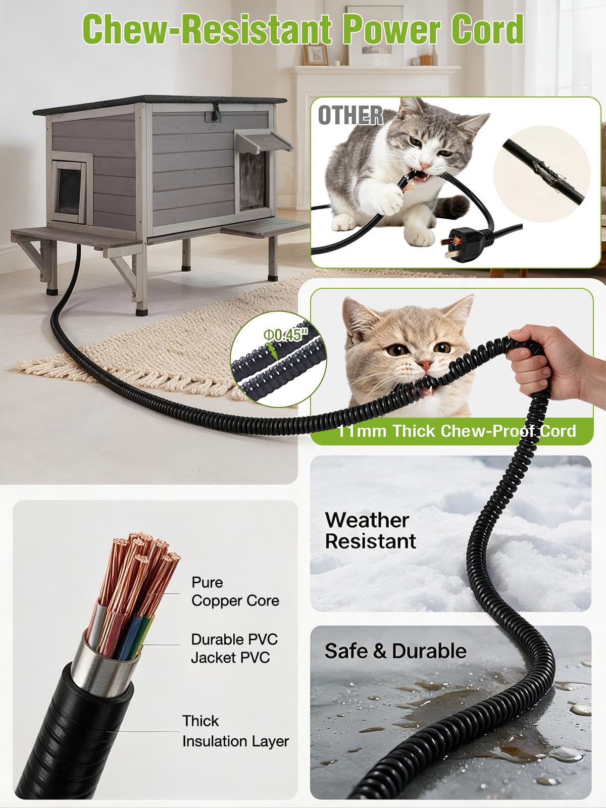 6-Sides Insulated Outdoor Heated Cat House L342
