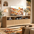 59″ Wide 3 Drawer TV Stand with Open Shelves, Natural Oak O786
