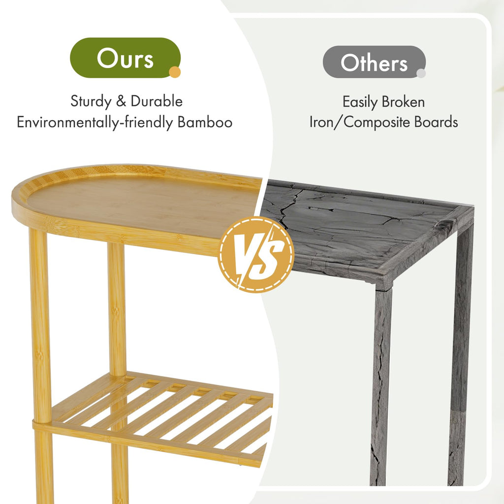 Bamboo 2-tier Oval Top Console Table U3959
