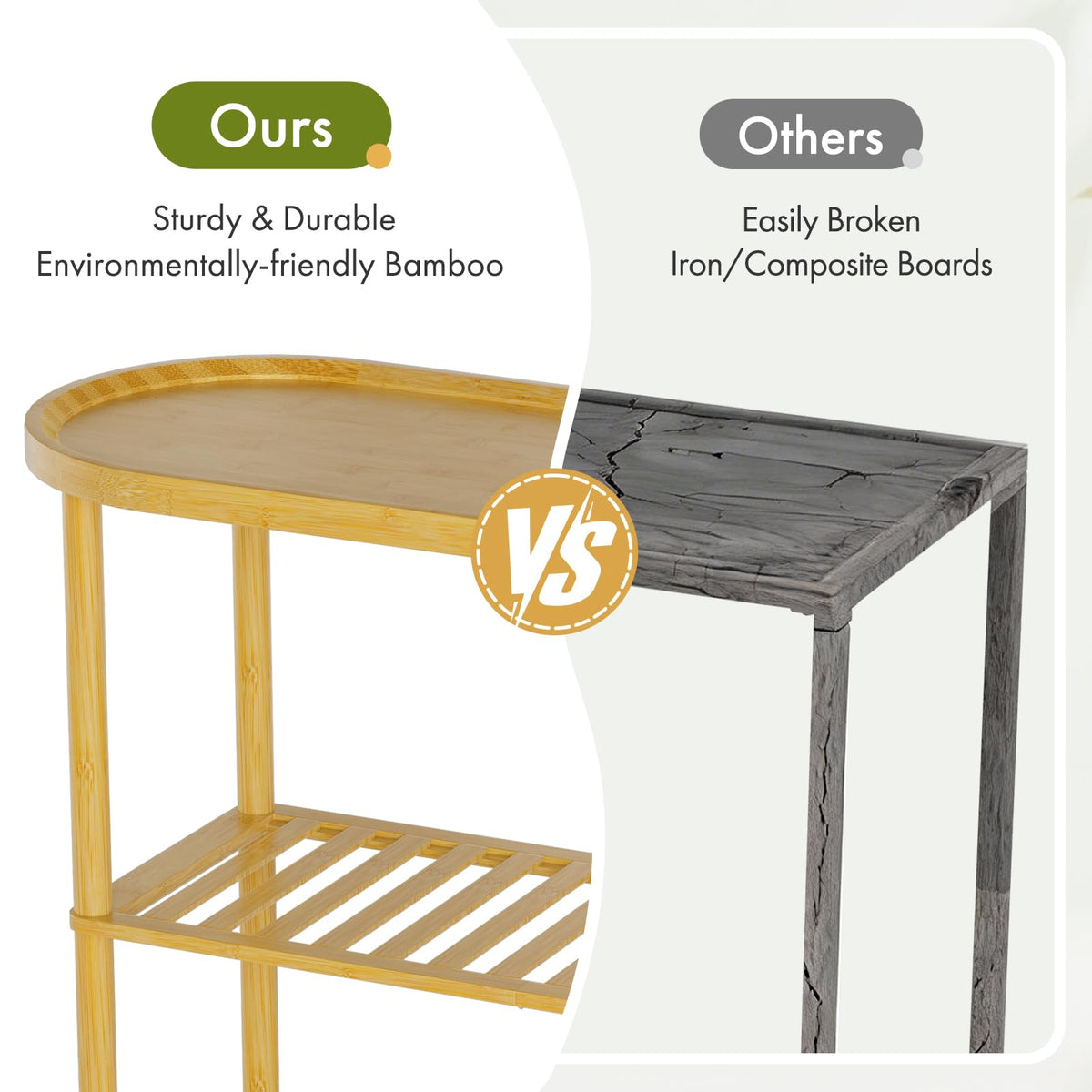 Bamboo 2-tier Oval Top Console Table U3959