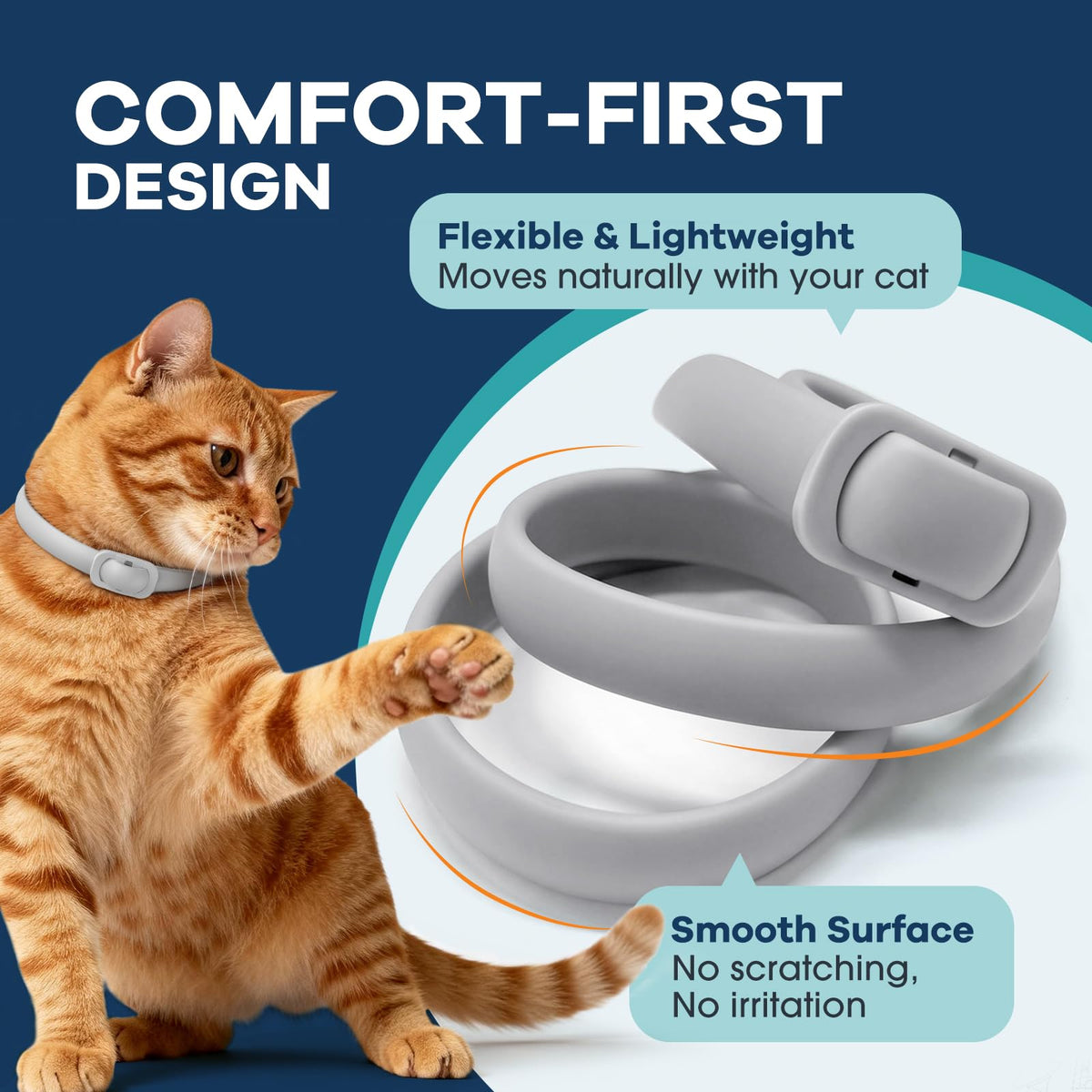 White 5 Pack Adjustable Water-Resistant Flea and Tick Cat Collar W3719