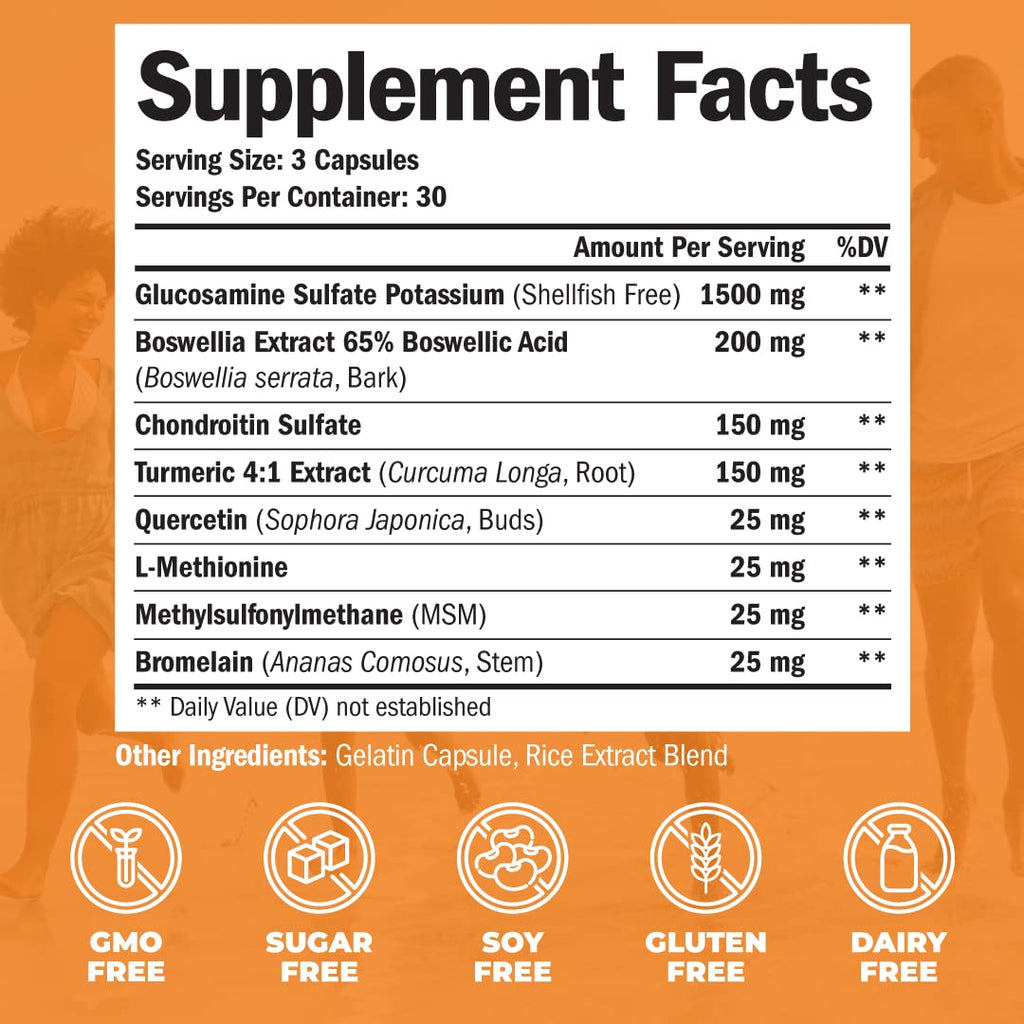 Glucosamine Chondroitin MSM with Turmeric Boswellia & Liver Supplement with Milk Thistle Extract R189650