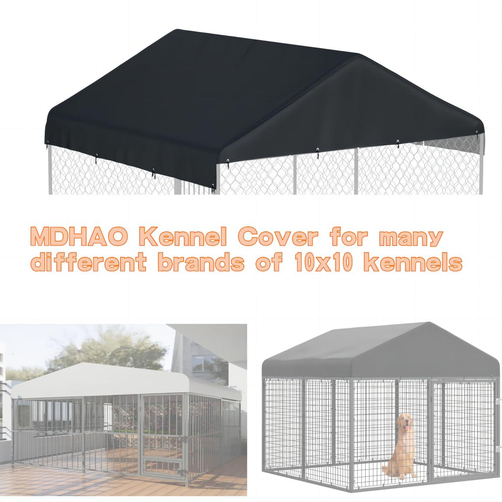 Black 10' x 10' Outdoor Dog Kennel Cover Q1469