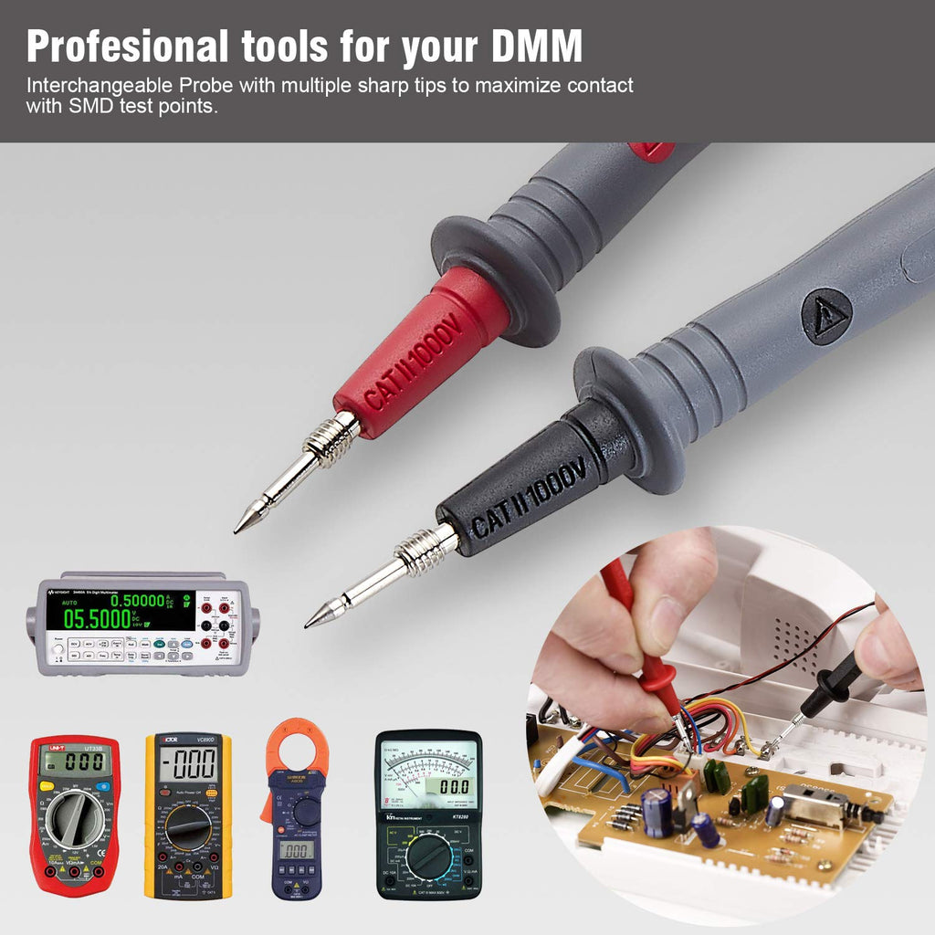 Silicone Multimeter Test Leads with Alligator Clips T270095