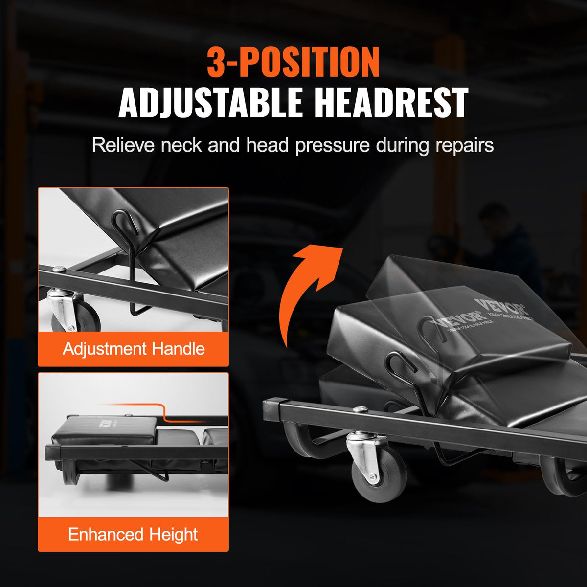 40-Inch 300 lbs Capacity Automotive Rolling Creeper with 6 Casters T284