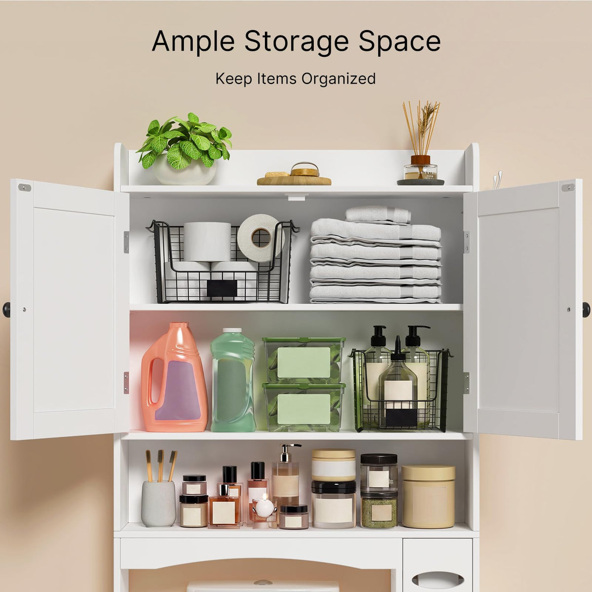 White Over The Toilet Storage Cabinet R8730
